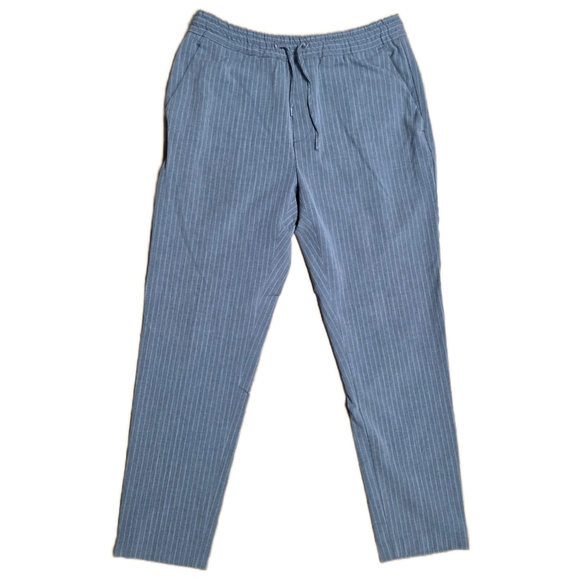NWOT Zara Men's Striped Gray Jogger Pants Cotton-Linen Blend Size 31 - Picture 1 of 4